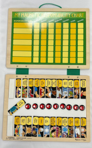 Melissa & Doug Wooden Magnetic Responsibility Chore Chart / Magnetic White Board
