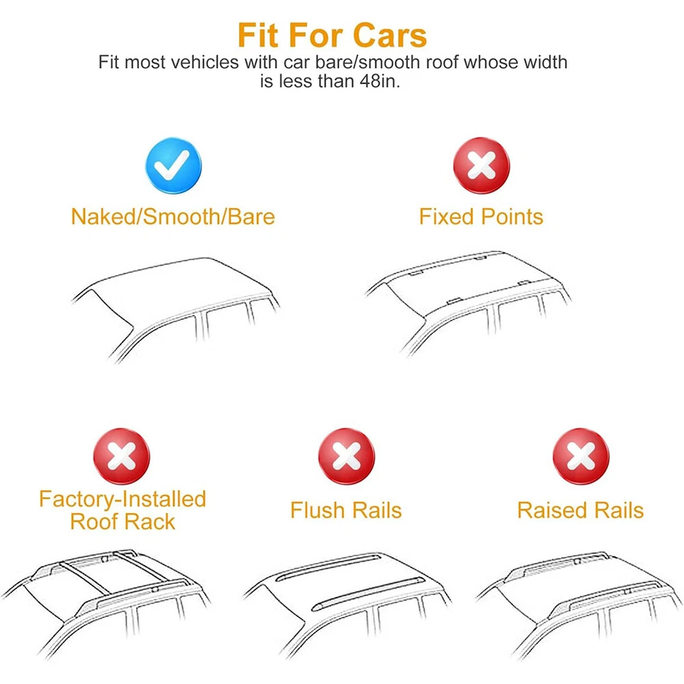 Багажники грузовые для Toyota Corolla 1991-2003 48 дюймов багажник на крышу багажник поперечные дуги - Изображение 4 из 4