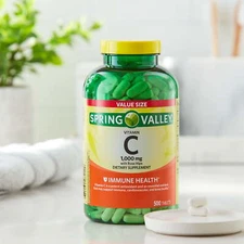 Spring Valley Vitamin C with Rose Hips Tablets Dietary Supplement 1000 mg 500 Ct