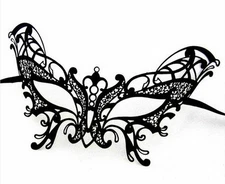 Black Laser Cut Metal butterfly Venetian Masquerade Porm Ball Wedding Party Mask