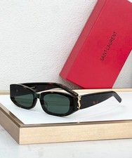 Saint Laurent SL 2161 Sunglasses Tortoise Brown Green Lens Gold 54-21-145 New