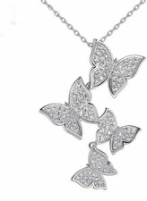 925 Sterling Silver CZ Butterfly Necklace for Women Mom Wife Jewelry Gifts 16 2"
