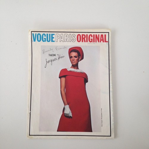 VTG Vogue 1624 Jacques Heim Sewing Pattern UNCUT Dress Shoulder Cape 31" Bust - Picture 5 of 5