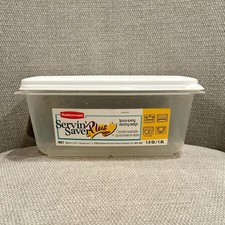 Rubbermaid Servin Saver Plus B Container 7.6 Cup / 1.9 Qt / 1.8 L White Lid RARE