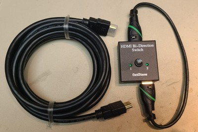 HDMI 2.0 Bi-Direction Switch Switcher 4K Cable Splitter HUB w/1' and 10' cable