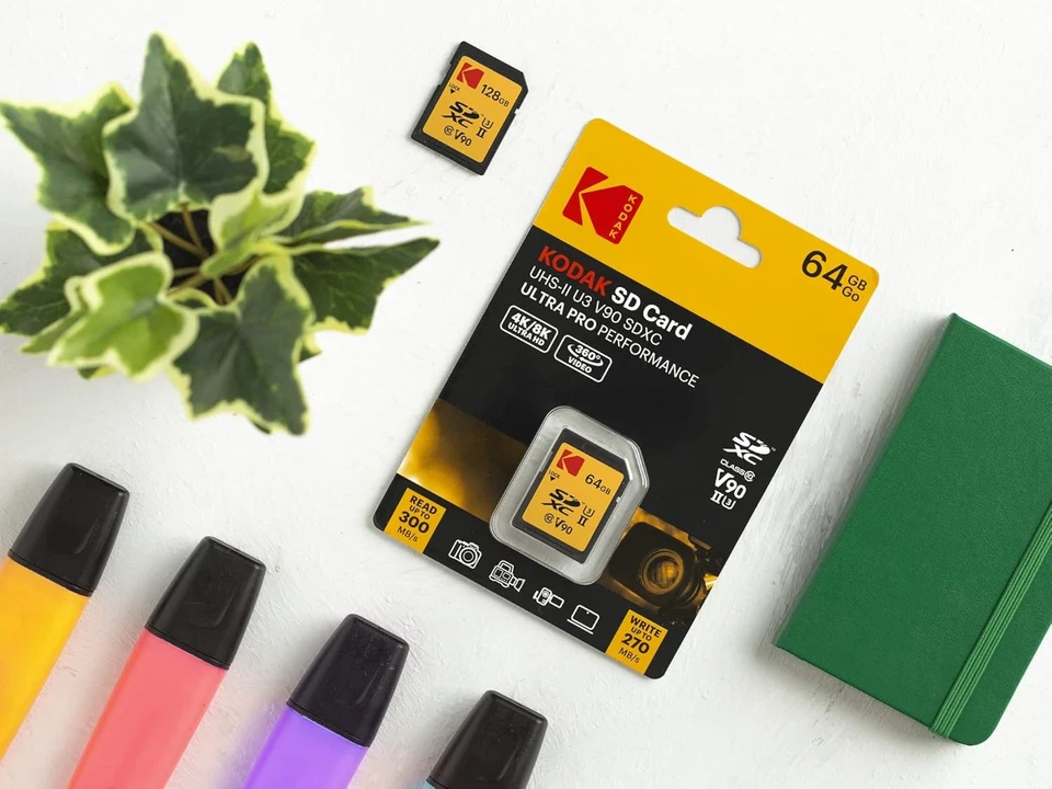 Kodak 64GB UHS-II U3 V90 Ultra Pro SDXC Memory Card - Up to 64 GB, Black  - Image 2 of 4