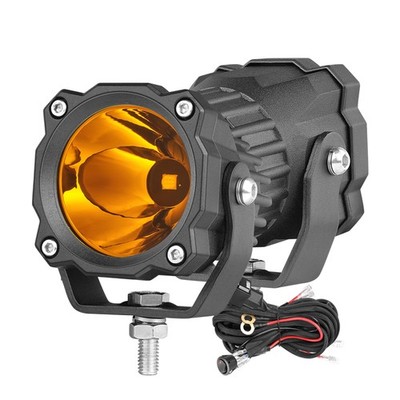 2.6inch Round LED Work Light Bar Spot Pods Fog Driving Lamp Offroad 4WD w/Wiring