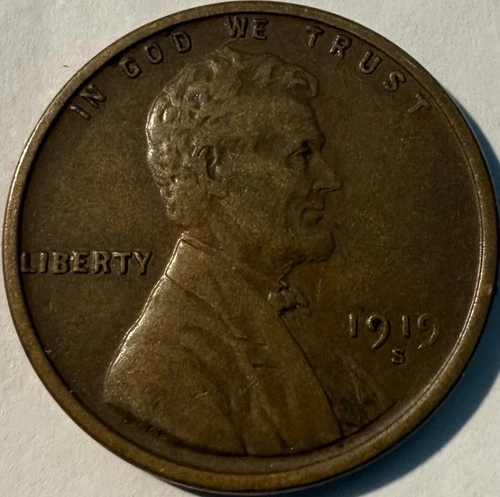 1919 S Lincoln Wheat Cent/Penny XF T290