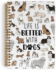 Dog Animal Spiral Notebook, Dog Journal Notebook, Dog Lover Gifts, Cute Dog Note