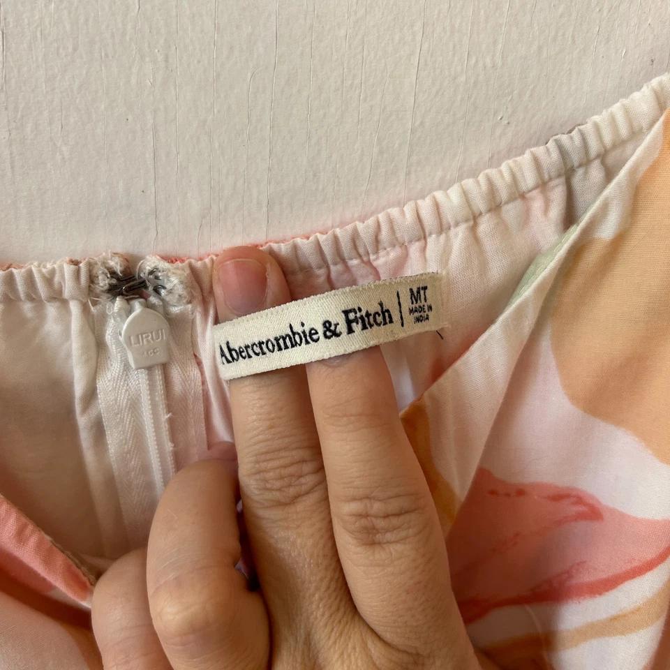 Abercrombie & Fitch Cottagecore Mini Dress Womens Medium Tall Pink Coquette - Image 4 of 4