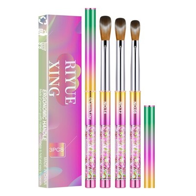 3PCS Acrylic Nail Brush Set, 8/12/14. Kolinsky Nail Art Brushes for Acrylic A...