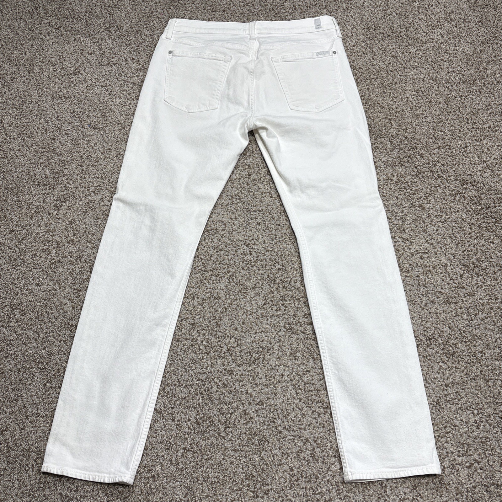 7 For All Mankind Slimmy Pants Mens 33 X 31 Distressed White Jeans - View 16