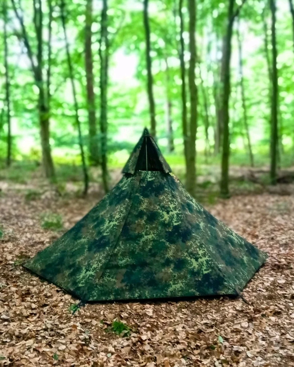 Lavvu Canvas Tent 2P Raido Flecktarn Camo Bushcraft Camping Outdoor