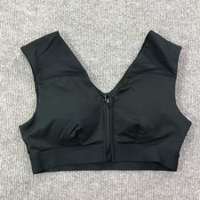 Tommie Copper Sports Bra Womens Large Black Front Zip Copper Znergy Support