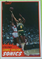 1981 Topps #86 (West) Lonnie Shelton Basketball Card (Seattle Supersonics)