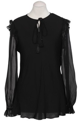 ELIE TAHARI Bluse Damen Oberteil Hemd Hemdbluse Gr. M Seide Schwarz #ivf660x