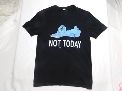 Disney Stitch Not Today T-Shirt Adult Small Black Graphic Tee Short Sleeve