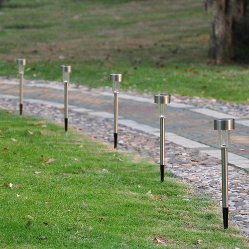 24 Pcs Stainless Steel LED Solar Power Landscape Light IP44 Pathway Garden White - Picture 10 of 12