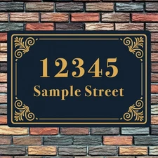 8" x 12" House Number Plaque Personalized Home Address Sign Custom Metal Iron