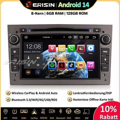 6+128GB Android 14 Autoradio GPS DVD Opel Astra H Zafira Corsa C/D Meriva Antara - Bild 1 von 4