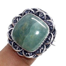 Aquamarine 925 Silver Plated Gemstone Ring Us 10.5 Aesthetic Jewellery GW