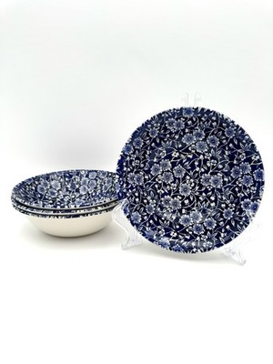 Queen's Calico Blue (Malaysia) - Coupe Cereal Bowls 6 1/8'', Set of 4