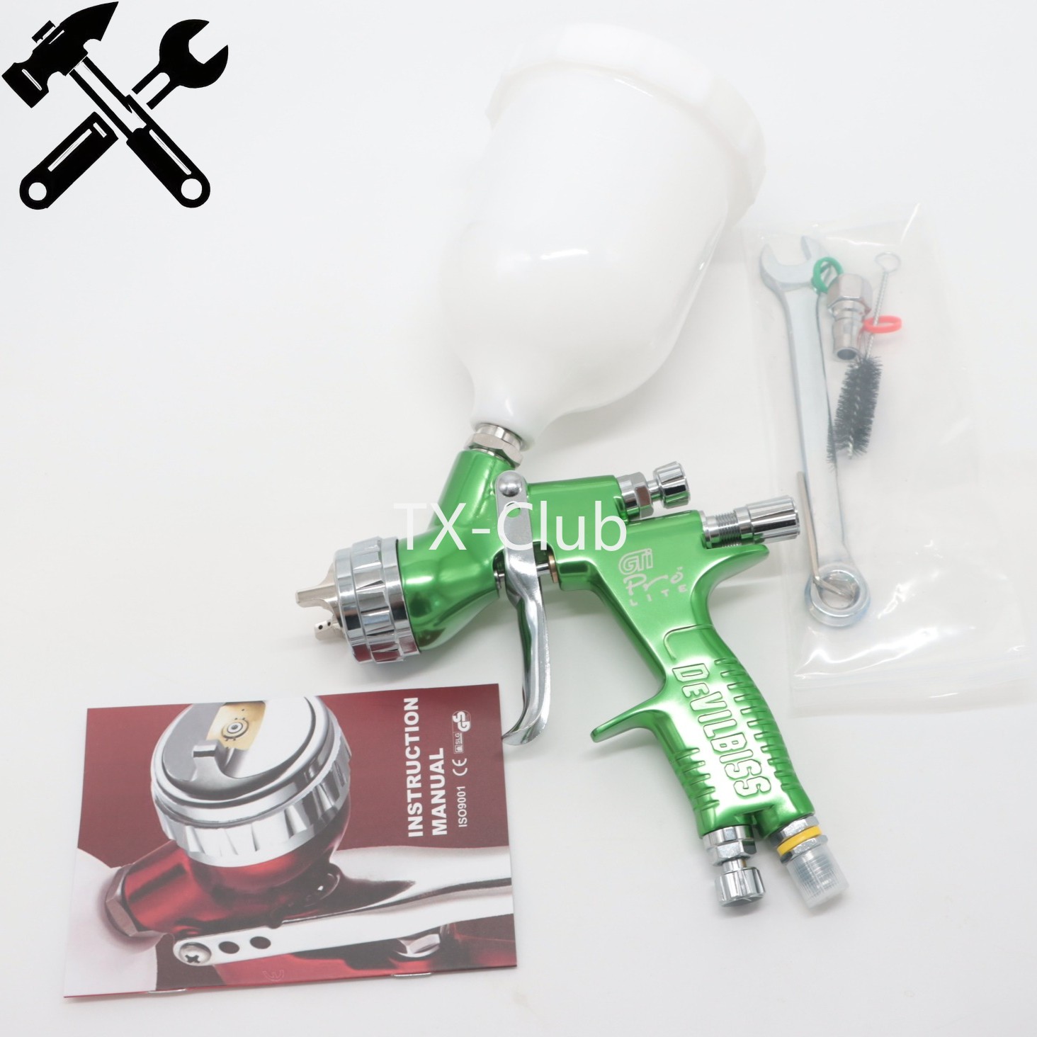 Automobile Spray Gun 1.3mm TE20 GTI PRO LITE Gravure Tool Green Pistol DEVILBISS