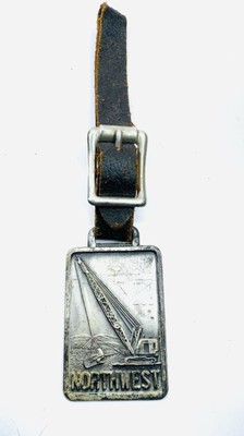 Vintage Northwest Crane Pocket Watch Fob Pewter Tone Construction Equipment