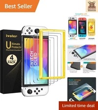 4-Pack Tempered Glass Screen Protector for Nintendo Switch OLED - HD Clarity