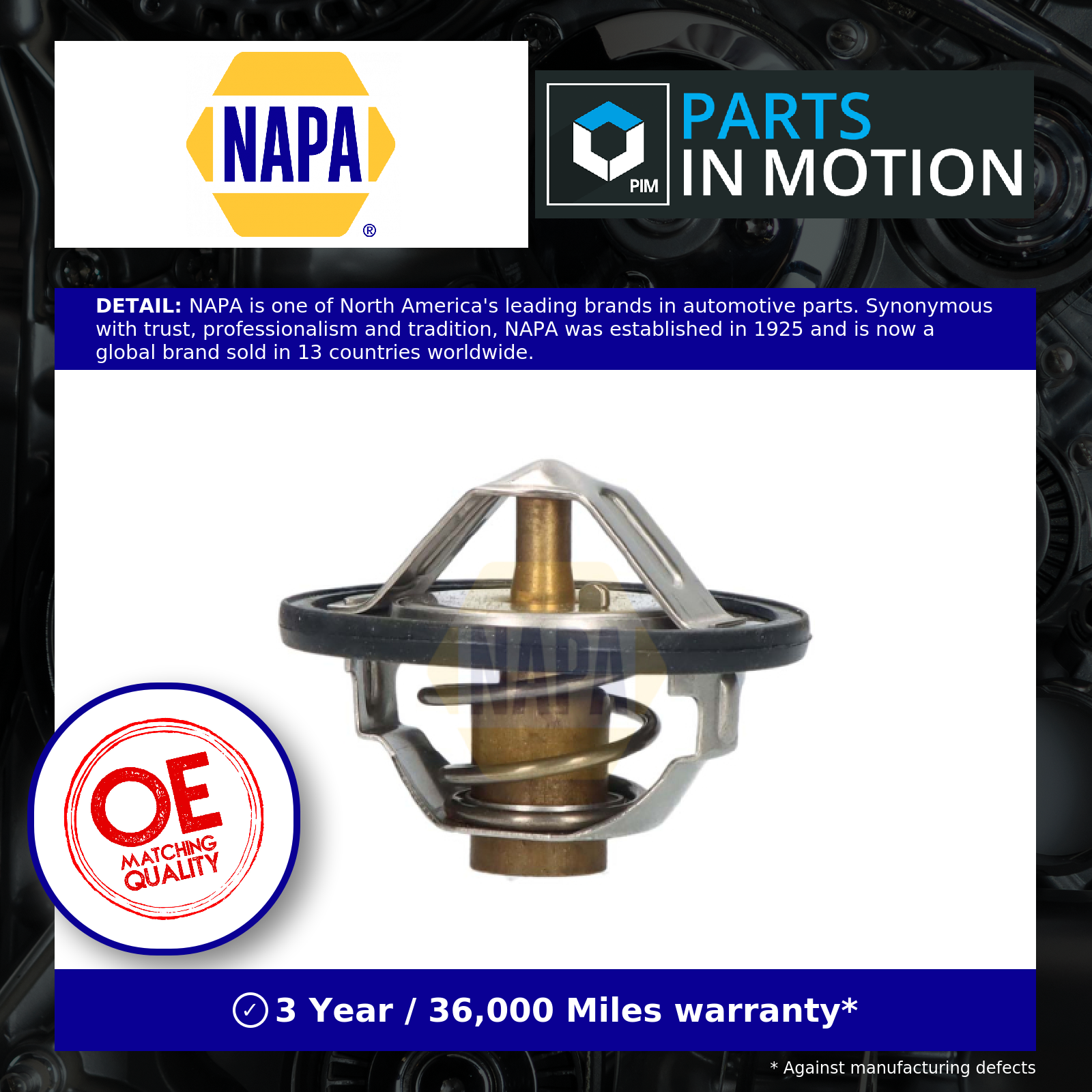 Coolant Thermostat NTH1095 NAPA C207661 C27650 C304358 4086415 4138769 Quality