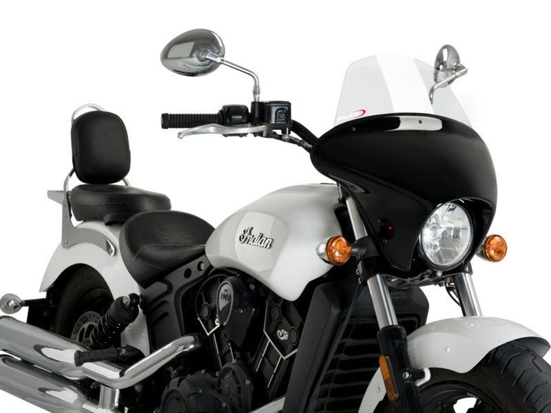 Puig Gloss Black Housing Clear Batwing Touring Screen Indian Scout 2015-2025