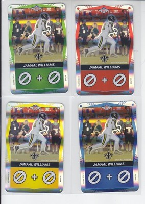 4 2025 NFL UNO Elite Alt Jersey Foil JAMAAL WILLIAMS Red Blue Yellow Green 187