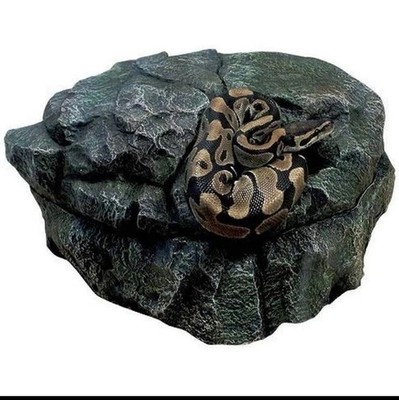 Zoo Med Repti Shelter 3-in-1 Cave Terrarium Hideaway Black 1ea/12 in, LG OpenBox