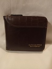 Men's Business Retro Short Wallet Multi Card Slots, Leather, Zipper  14 