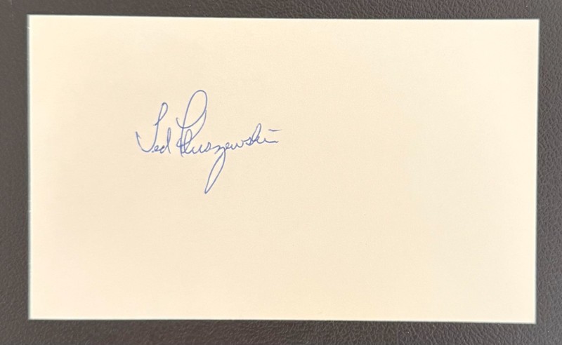 TED KLUSZEWSKI Autographed Signed 3x5 Index Card Cincinnati Reds Died 1988