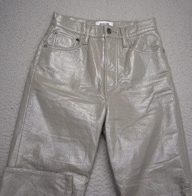 Agolde Jeans Women 24 Brown Recycled Leather 90s Pinch Waist Casual Preppy