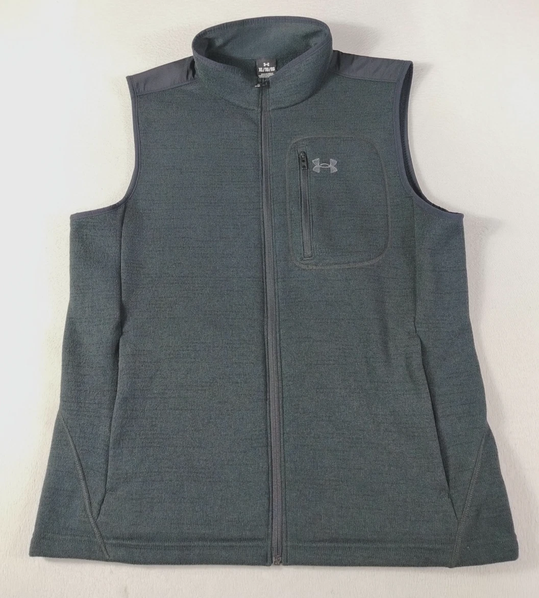 Under Armour Specialist Vest Mens XL Gray Fleece Full Zip Windbreaker Outdoors