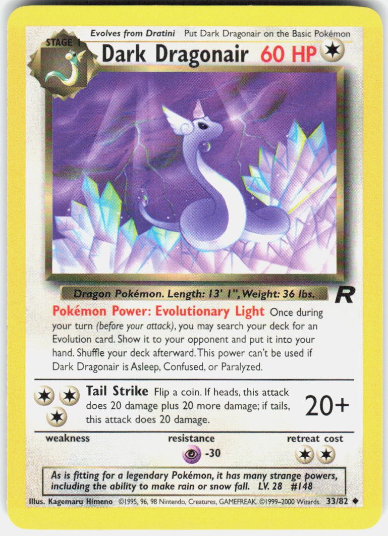 Dark Dragonair 33/82 Uncommon Team Rocket Pokemon Unlimited LP
