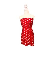 Fashion Nova Red Strapless Dress With Hearts Size Large