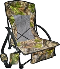 Low Profile Hunting Chair Portable Folding Camo Ground Blind Chaise Longue 