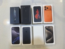 Lot of 8 Empty Original Apple iPhone Boxes iPhone 5, 6, 7, 7 Plus, 15 Pro, 16