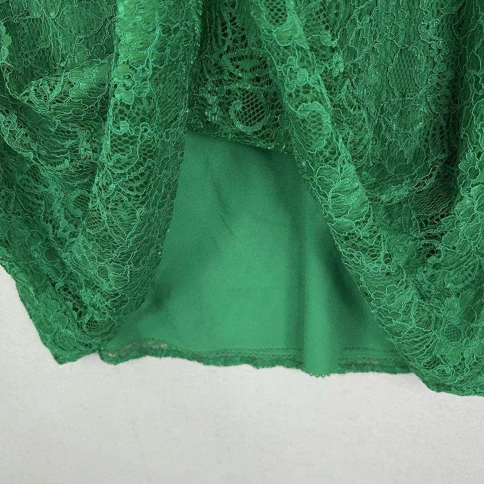 Vestido Anthropologie Leifsdottir Mujer 10 Verde Encaje Cóctel Fiesta Lazo Femenino Foto 4 de 4