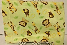 Safari Fun Zoo Animals Fabric 43 in x 53 in Lions Giraffe Monkey CP39144
