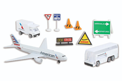 American Airlines Airport Playset Daron Toys Airplane Bus Signs
