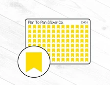 2340-5~~Yellow Mini Flags Planner Stickers.