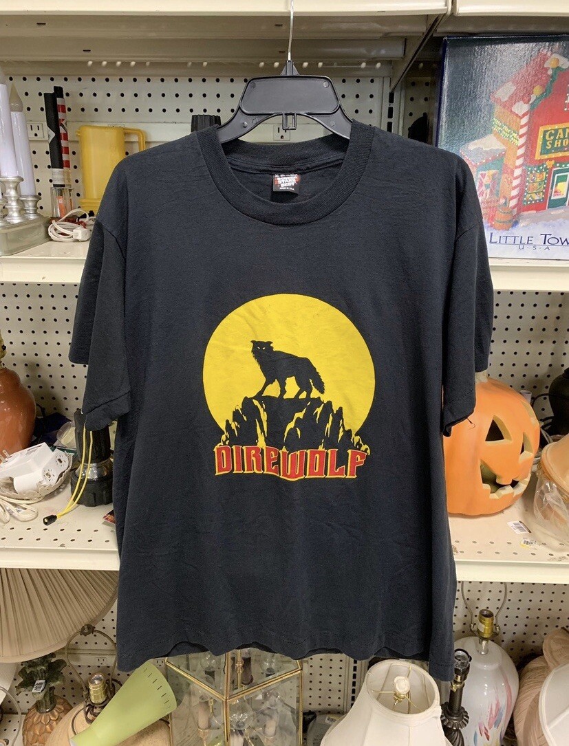 T-shirt Vintage Direwolf - Taille XL - Noir - Occasion Très Bon état