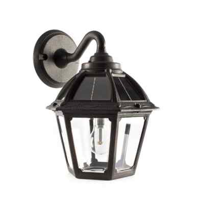 GAMA SONIC Polaris Black Dusk-to-Dawn Outdoor Solar LED Wall Sconce Light