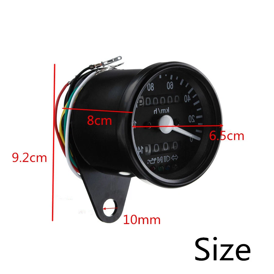 12V Motorcycle ATV LED Backlight Dual Odometer KMH Speedometer Gauge Waterproof - Image 3 of 4