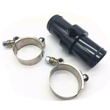 Black CNC Car Inline Radiator Hose Connector 3/8 NPT Temperature Sensor Adapter