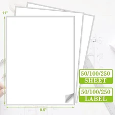 Full Sheet High Quality Self Adhesive Mailing Shipping Label Full Sheet 8.5 x 11